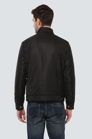 Buy Men Casual Black Solid Jacket Online - 232909 | Louis Philippe