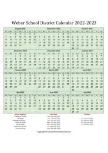 Weber School District Calendar 2022-2023 School District Calendars