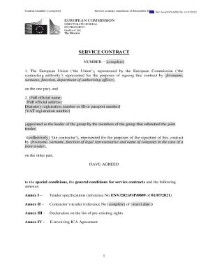 Fillable Online Service contract conditions of December 2018 Ref Fax ...
