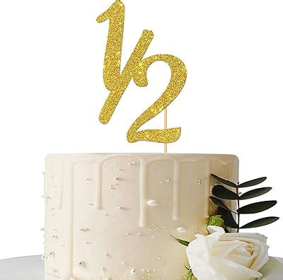 Maicaiffe Gold Glitter Half Year Old Cake Topper - Half Year India | Ubuy
