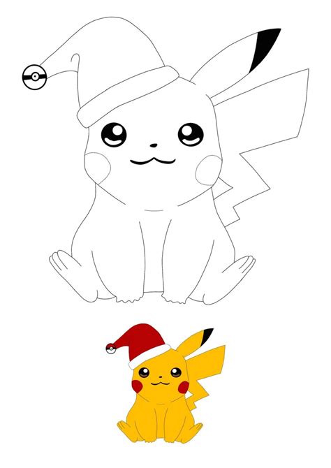 Coloring Pages Pikachu Christmas
