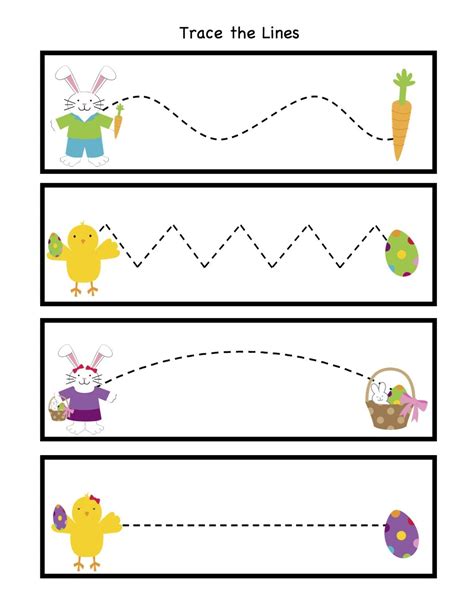 Easter Tracing And Coloring Pages For Kids Free Preschool Printables