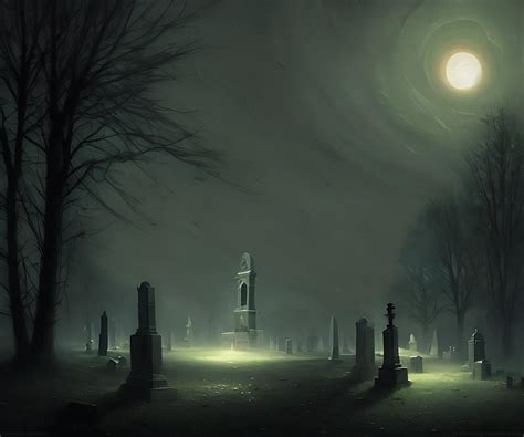 Cemetery At Night Wallpaper