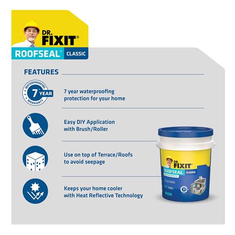 Buy Dr. Fixit Roofseal Classic, 10 Litre, Waterproofing Solution for ...