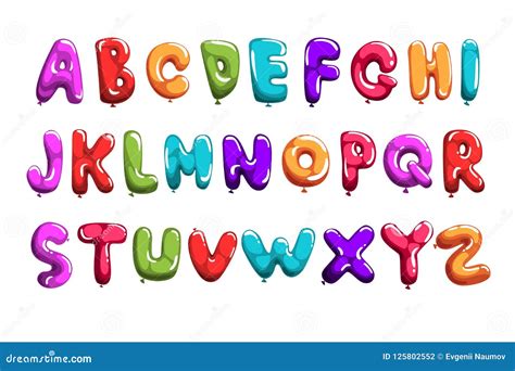 Set of Colorful Font in Form Balloons. Children S English Alphabet ...