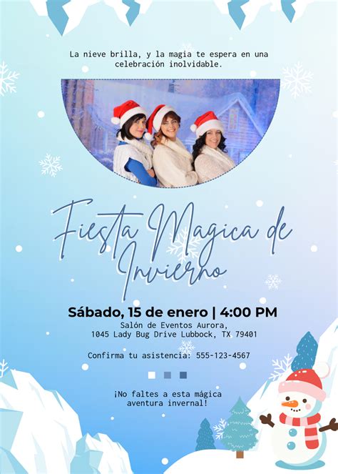 Free Frozen Invitation in Spanish Template to Edit Online