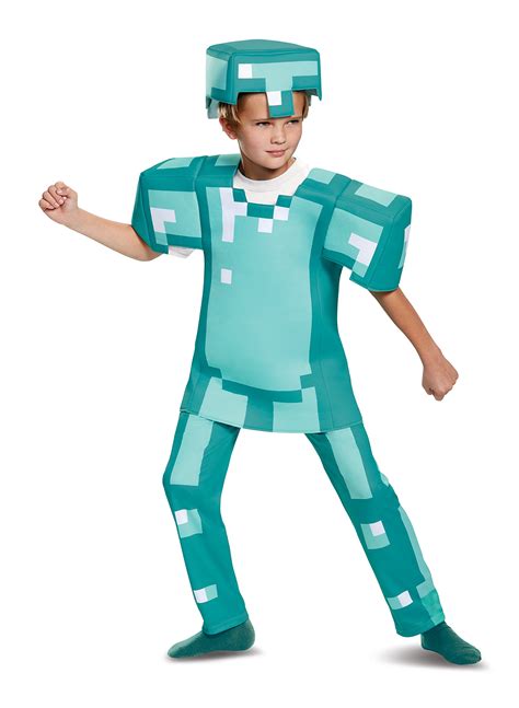 Buy Disguise Official Deluxe Diamond Armour Minecraft Costume Children ...
