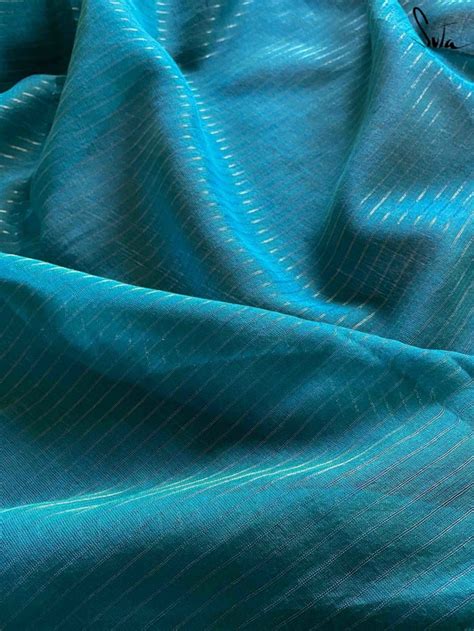 Cotton Zari Green Blue Saree With Tassels|Hopeful Sitara|Suta