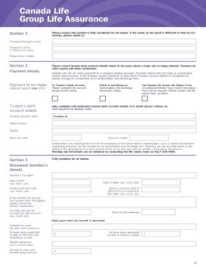 Fillable Online Claim form - canadalife.co.uk Fax Email Print - pdfFiller