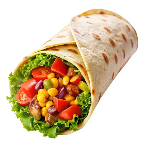 Deliciously Filled Burrito With Fresh Vegetables And Spices, Burrito ...