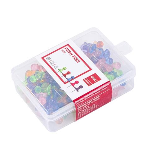 Deli Assorted Color Push Pins 23mm - SCOOBOO - Deli