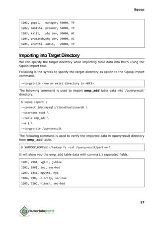 Image result for Sqoop Tutorial PDF