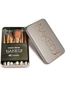 esfina NAKED3 Makeup Brushes Kit With A Silver Storage Box-Set of 12 ...