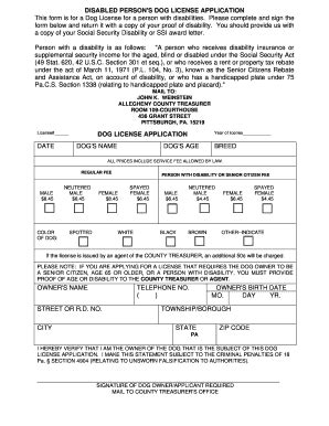 Dog Licensing Application Form - Fill and Sign Printable Template Online
