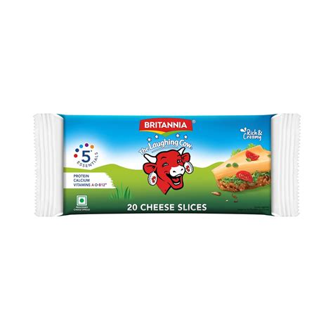 Britannia The Laughing Cow Cheese Slices, 400g Pale White : Amazon.in ...