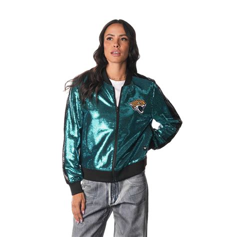 Women's The Wild Collective Teal Jacksonville Jaguars Sequin Full-Zip ...