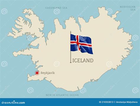 Iceland Highly Detailed Map with Territory Borders Stock Vector - Illustration of world, state ...