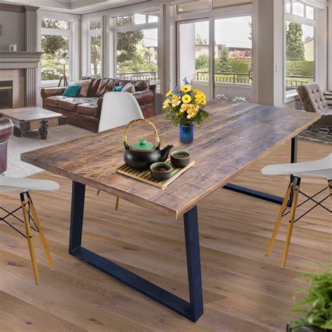 Palm Beach Rustic Recycled Mango Wood Dining Table, 79 inch by Chic ...