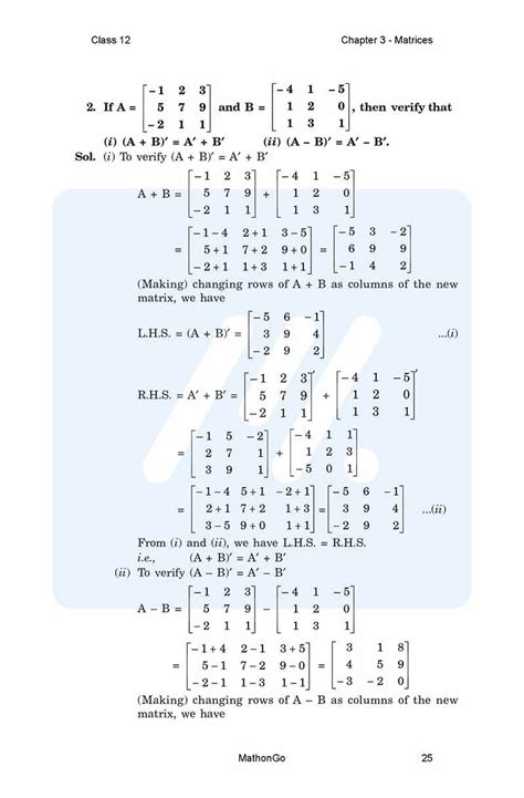 Image result for Matrices Class 12 NCERT PDF