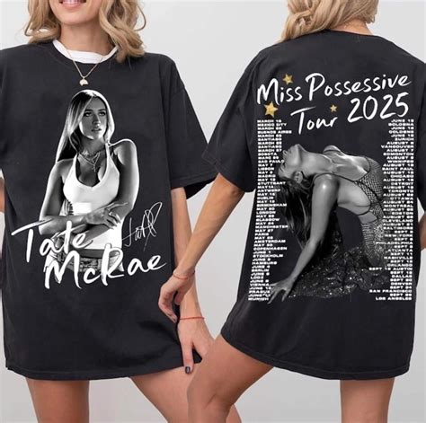 Tate Mcrae Tour 2025 Two Sided Shirt, Miss Possessive Tour Date Shirt ...