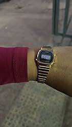 Casio Vintage LA670WGA-1DF Black Digital Dial Gold Stainless Steel Band ...