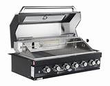 Black Stainless Steel 6 Burner Built-In BBQ With Rear Infrared Bruner ...