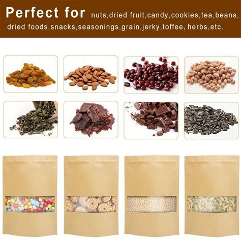 100 X Zipper Seal Lock Kraft Paper Bag Stand Up | Ubuy India