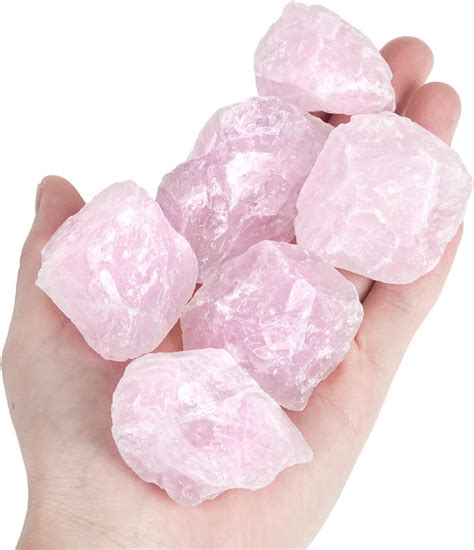 Amazon.com: JOHOUSE 6PCS Rose Quartz, Natural Rough Stones Crystal ...