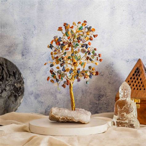 Seven Chakra Crystal - Clear Quartz & Amethyst Cluster Base