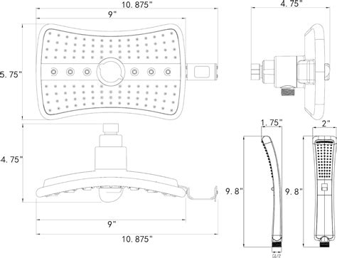 Buy AKDY 9 Inch 4-Spray Multi-Function Rainfall Shower Head & Shower ...