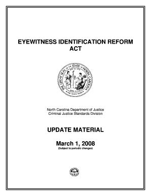 Eyewitness Identification Reform Act - NCDOJ.gov - Fill and Sign ...