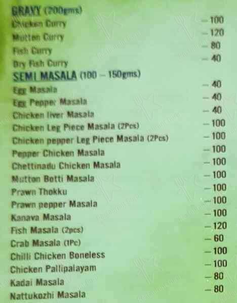 Menu at Curry Soru, Puducherry, No 131 Prerumal Kovil Street Opp Sedhu ...