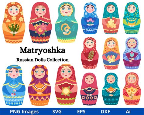 Matryoshka Nesting Dolls Clip Art