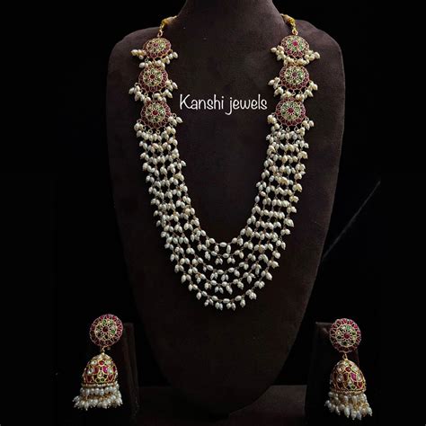 Jadau Kundan Heavy Necklace Set – Kanshi Jewels