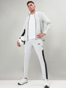 TECHNOSPORT Colorblock Men Silver Track Pants - Buy TECHNOSPORT ...