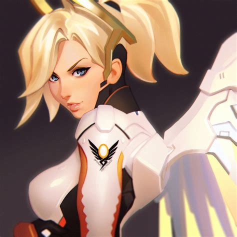 Mercy Painting Process GIF | Kuvshinov Ilya | Overwatch, Fan art, Mercy ...