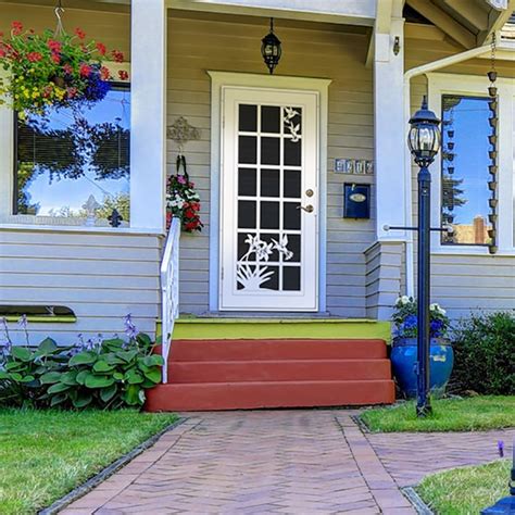 TITAN Premium Aluminum Security Door 36-in x 80-in White Aluminum Right ...