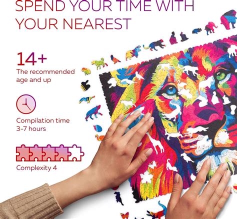 Buy WOOSAIC Original Wooden Jigsaw Puzzles - Hologram Lion, 500 pcs ...