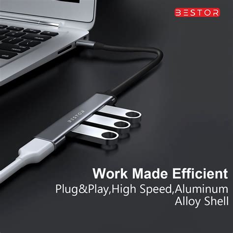 Versatile 4-in-1 Type C USB Hub Adapter for Seamless Connectivity | Bestor