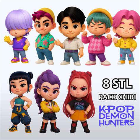 🐦 Pack chibi- kpop demon hunters・ STL File for 3D printing・Cults