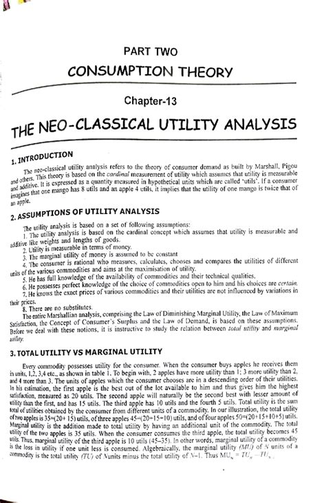 Theory of consumer behaviour - PART TWO ####### CONSUMPTION THEORY ...