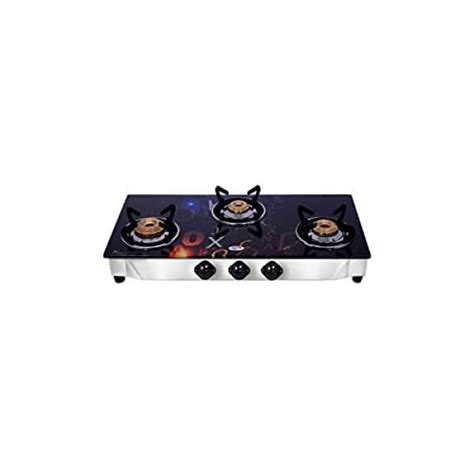 Jyoti 3 Burner Glass Top Gas Stove (Jyoti 312 Alphabet Non Auto) Price ...