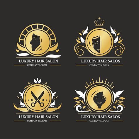 Luxury hair salon logo collection | Free Vector