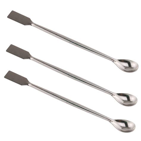 E-outstanding 3PCS Laboratory Spoon Spatula 2 in 1 Stainless Steel Lab ...