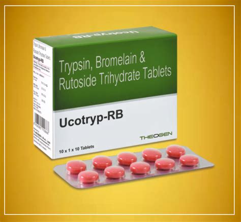 UCOTRYP RB TAB 10 TAB ( Bromelain (90Mg) + Trypsin (48Mg) + Rutoside ...