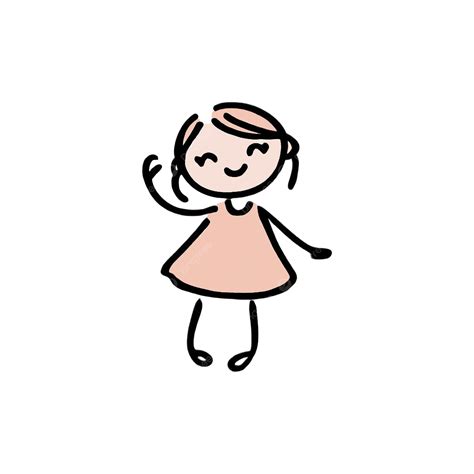 Stick Figure Little Girl