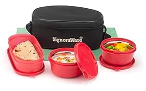 Buy Signoraware Monarch Double Decker Microwave Safe Steel Lunch Box (2 ...