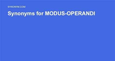 Image result for Modus Operandi Pronounce
