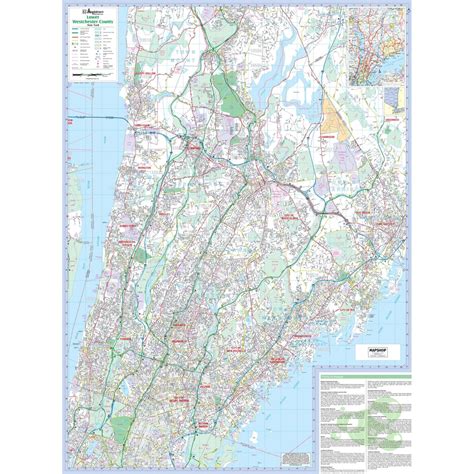River Map Of Westchester County Towns Westchester County, New York