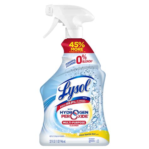 Lysol Cleaner Hydrogen Peroxide Multi Purpose Cleaner Spray Citrus 32 ...